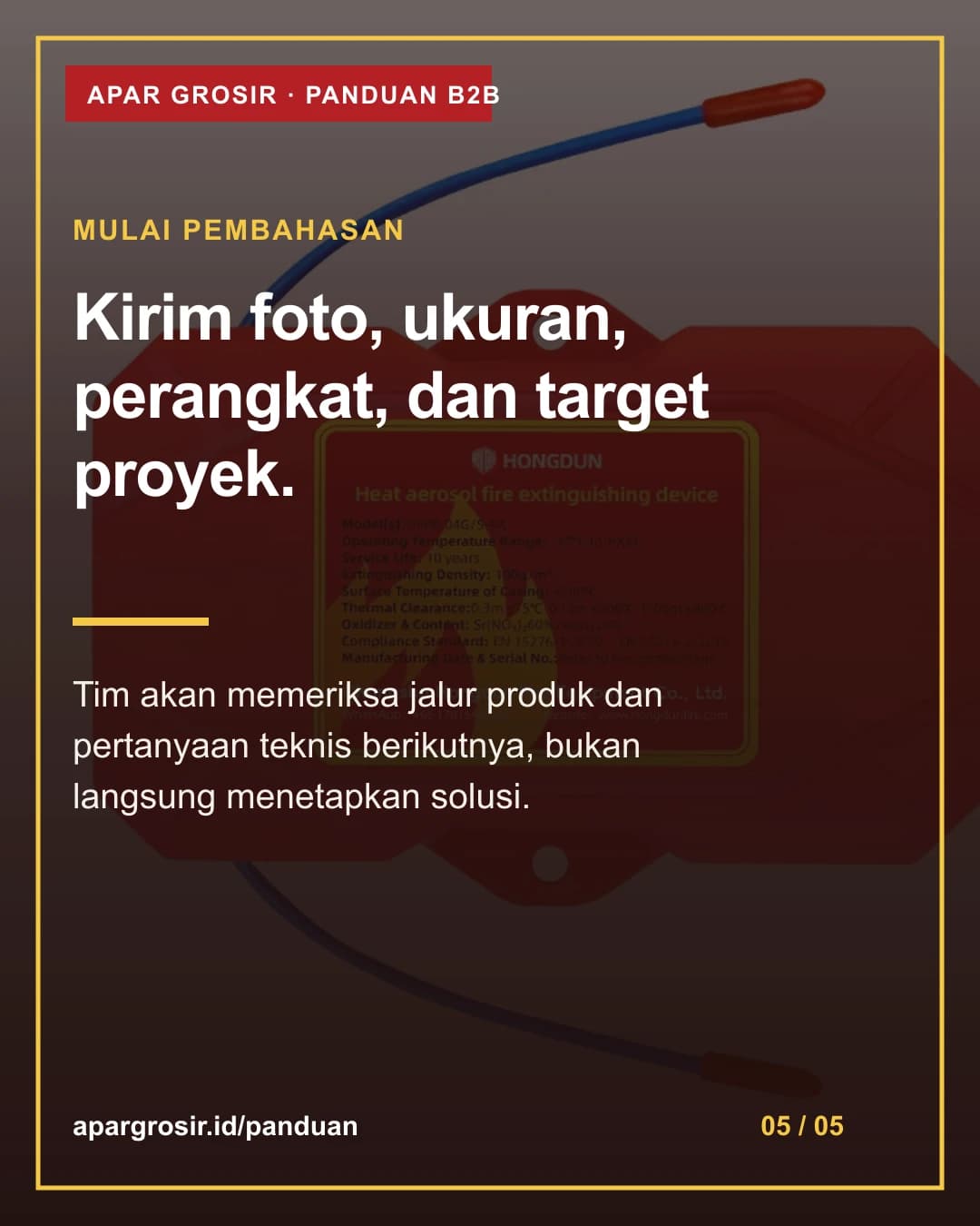 Kirim foto, ukuran, perangkat, dan target proyek. Tim akan memeriksa jalur produk dan pertanyaan teknis berikutnya, bukan langsung menetapkan solusi.