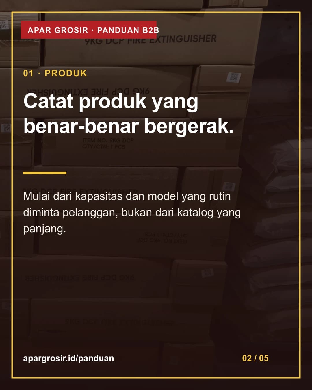 Catat produk yang benar-benar bergerak. Mulai dari kapasitas dan model yang rutin diminta pelanggan, bukan dari katalog yang panjang.